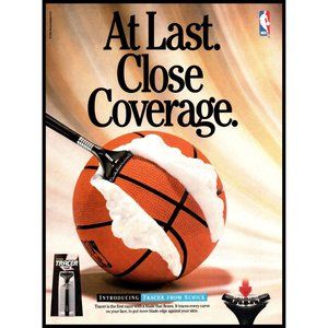 1994 Schick Tracer Razor Vintage Print Ad Basketball NBA Grooming Shave Wall Art